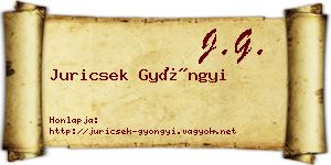 Juricsek Gyöngyi névjegykártya